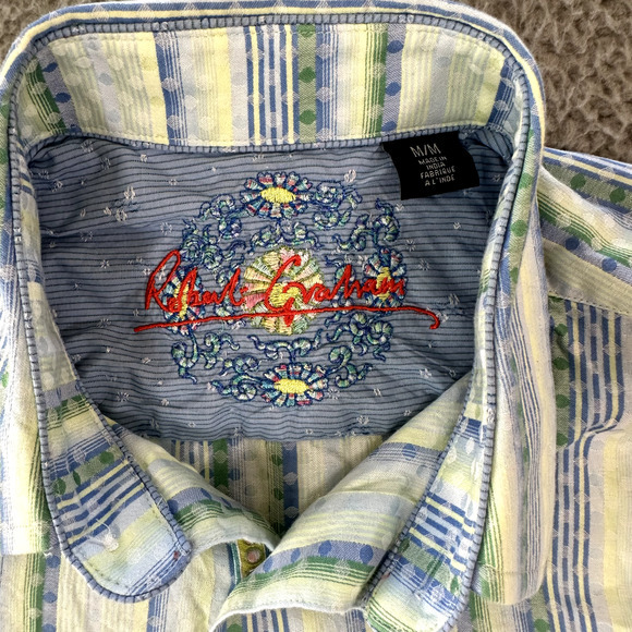 Robert Graham‎ Shirt Men's Medium Multicolored Button Up Flip Cuff 100% Cotton - Picture 6 of 15